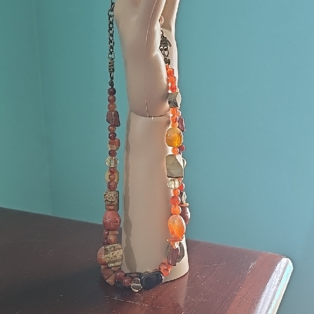 Elegant Orange Beaded Necklace